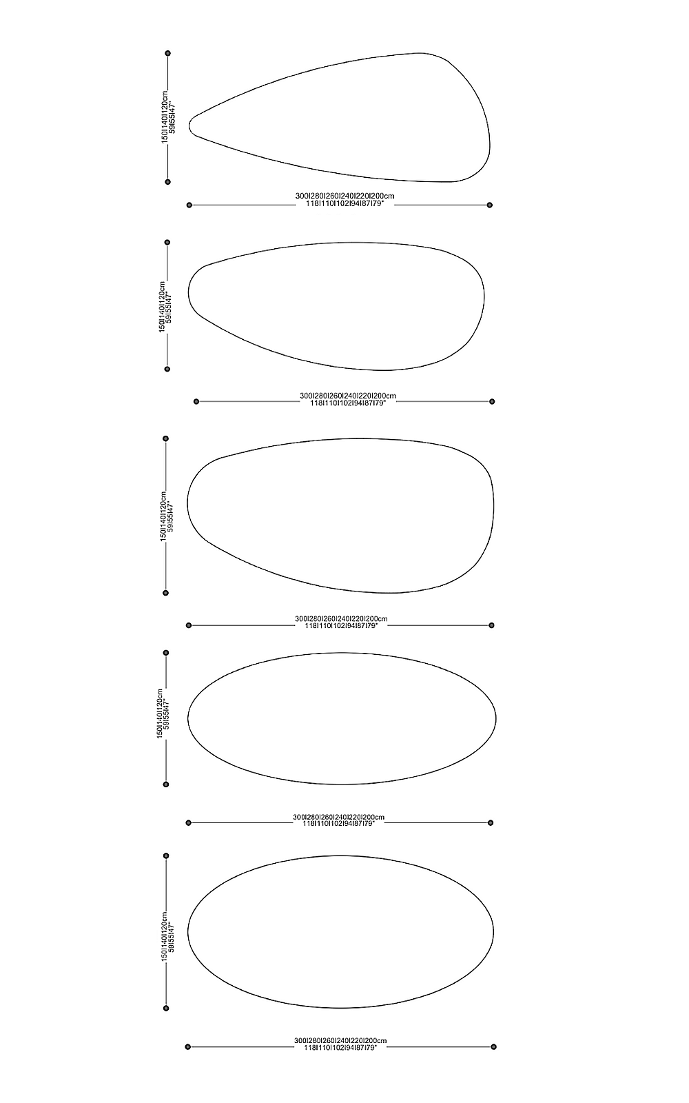 Image of the complete dimensions of the product